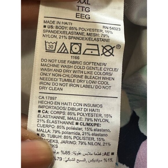 Old Navy Active Go Dry Crop Leggings Floral High-Rise Mesh-Hem Compression XXL - Picture 8 of 13